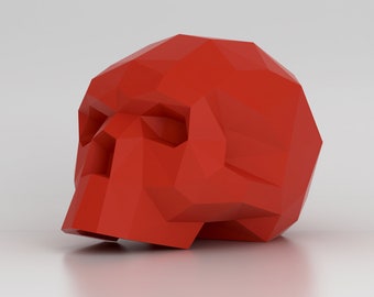 Crânio Humano - modelo 3D de papercraft. Modelo DIY para download