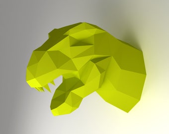 Cabeça de Dinossauro - modelo 3D de papercraft. Modelo DIY para download