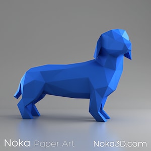 Dachshund - Wiener dog - 3D papercraft model. Downloadable DIY template