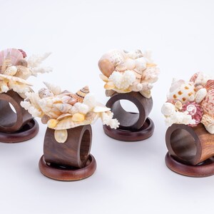 Seashell Napkin Rings - Blush Shades - Set of 4
