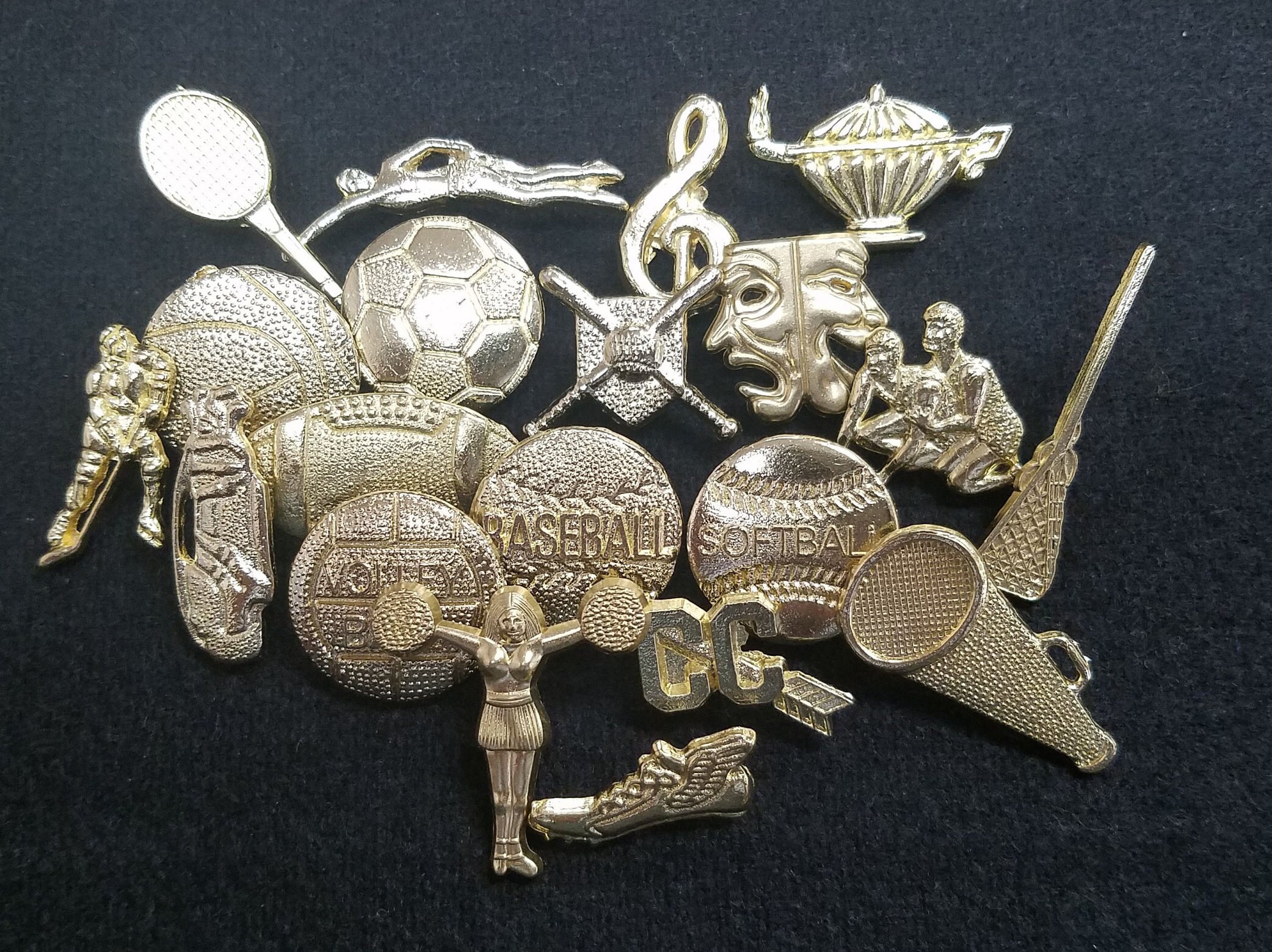 Varsity Letterman Jacket Chenille Insert Metal Pins Etsy