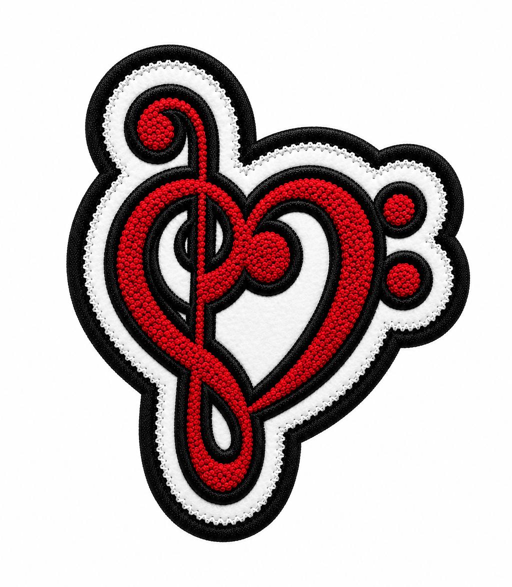 Letterman Jacket Music Note Heart Chenille Patch - Etsy