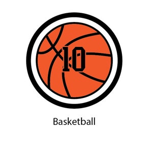 Basketball with number for Letterman Jacket- Chenille Patch