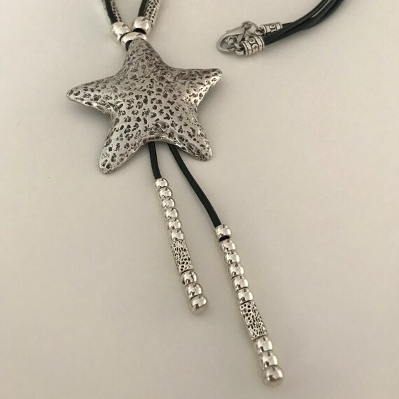 Woman Y Necklace, Starfish Pendant Necklace, Leather Necklace