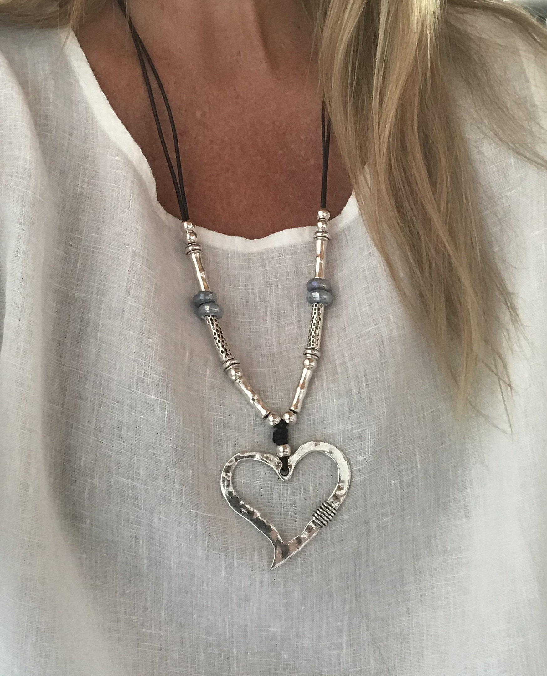 Luxury Leather Heart Pasties with Nail Head Trim and Chain Detail, Plus Matching G-String main image 1
