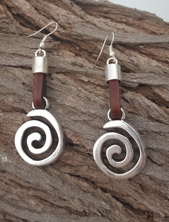 Leather Earrings Etsy UK