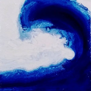 SOLD!  Ocean Wave Original Acrylic Abstract Large Painting on Canvas - Valentine&#39;s Day Gift