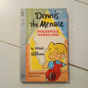 Vintage Dennis the Menace Pocketbook paperback book Hank Ketcham Household Hurricane 1958