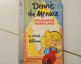 Vintage Dennis the Menace Pocketbook paperback book Hank Ketcham Household Hurricane 1958