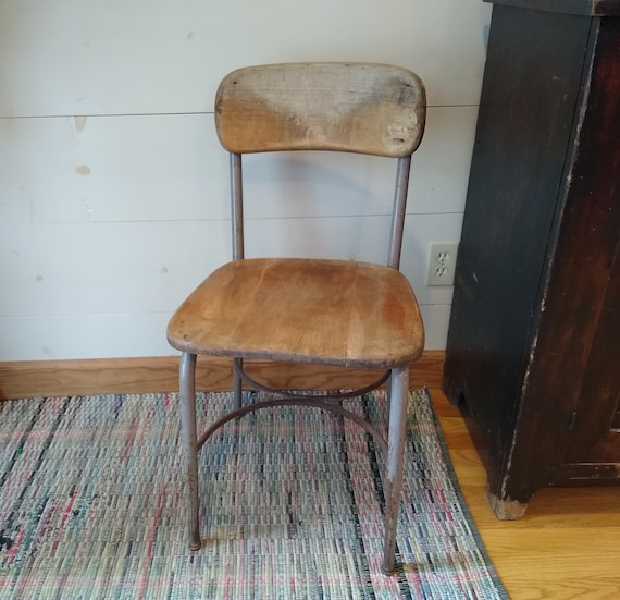 Heywood Wakefield Wooden School Classroom Desk Chair Mid Century