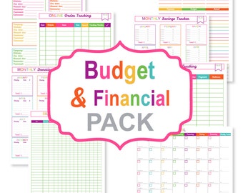 Printable budget planner PACK - printable bill tracker - printable bill organizer pdf - printable finance sheets