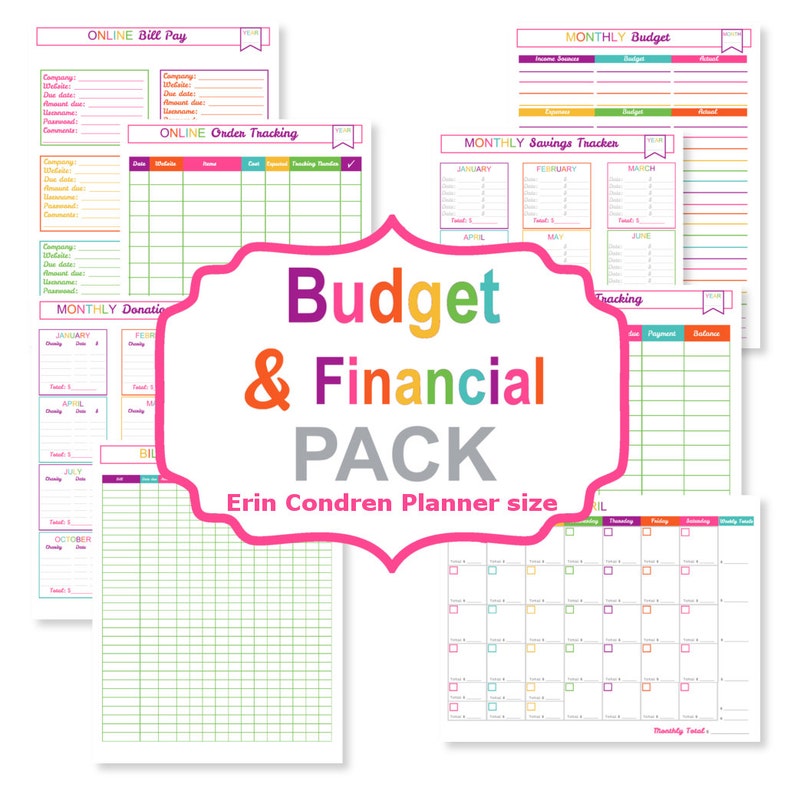 Printable spending plan planner - printable invoice tracker - printable invoice organizer - finance sheet - erin condren invoice tracker photo regarding Budget Tracker Printable known as Printable spending budget planner - printable monthly bill tracker - printable monthly bill organizer - finance sheet - erin condren invoice tracker