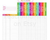 Printable Automobile Log or Maintenance Tracker- printable organization PDF - Instant Download