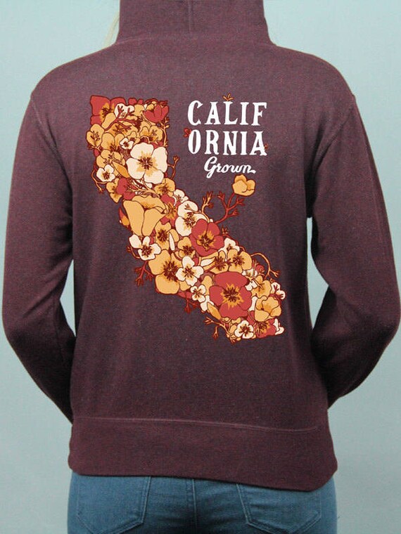 California Grown Zip Up Maroon Hoodie California Grown Zip Up Maroon Hoodie
