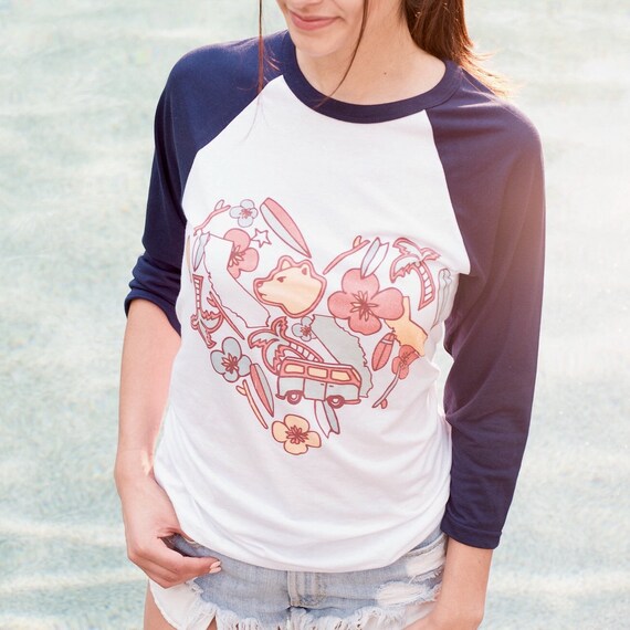 California Love Bear navy baseball tee California Love Bear navy baseball tee