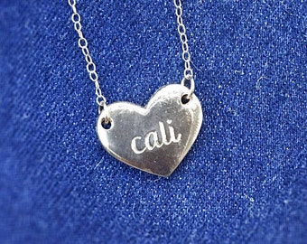 Silver Cali Gegraveerd Hart Californië Love Dreaming West Coast Socal Sieraden Charm Hanger Ketting lokaal gemaakt door California Limited