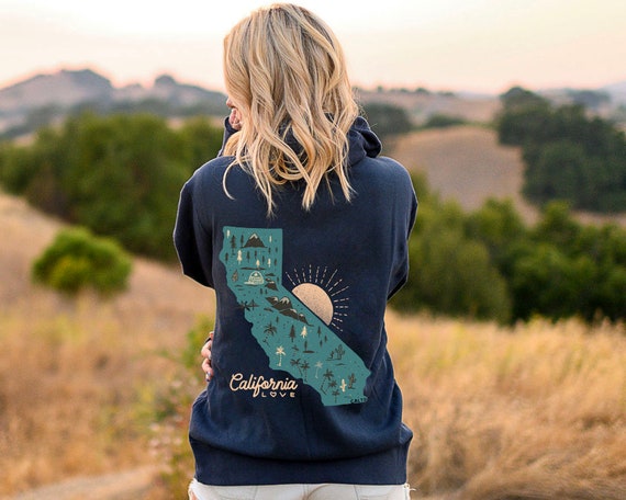 California outline navy tank California outline navy tank