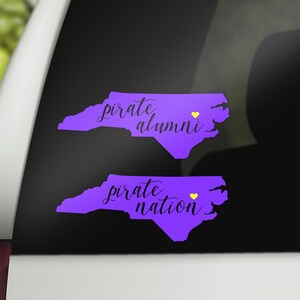 Ecu Decal Ecu Pirate Decal East Carolina University Decal Etsy
