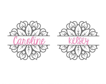 Download Mandala Decal Split With Name Decal Personalized Mandala Etsy