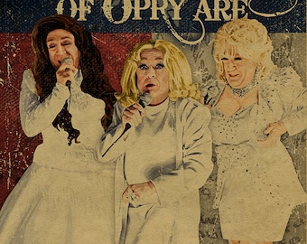 Boda sórdida: Earl Brother Boy Ingram como Tammy, Dolly y Loretta. 30x45 cm. Papel kraft. Texas. Película de culto. Acampanada. Arte. Gay. Drag Queen.