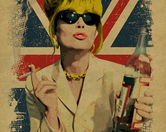 What Would Patsy Do, Sweetie? Ab Fab. Absolutely Fabulous. Patsy Stone. Edina. 12x18. Kraft paper. BBC. Campy. Art. Print. Gay. Drag Queen.