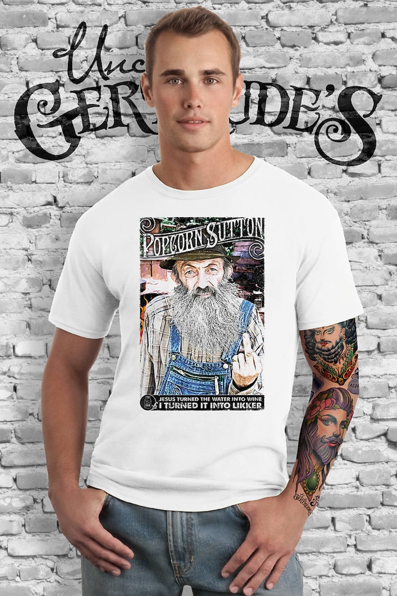 Popcorn Sutton White TShirt TN. Tennessee Moonshine. Whiskey. Etsy