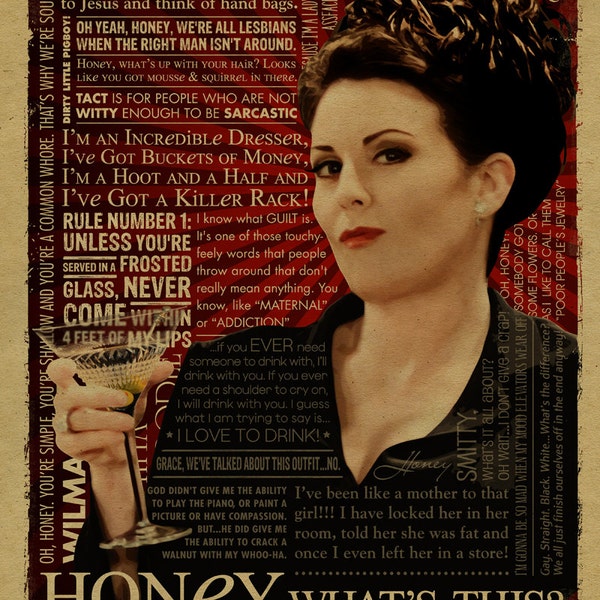 Honey, what's this? What's happening? What's going on here? Karen Walker quotes. Will & Grace. 12x18. Campy. Art. Print. Gay. Drag Queen.