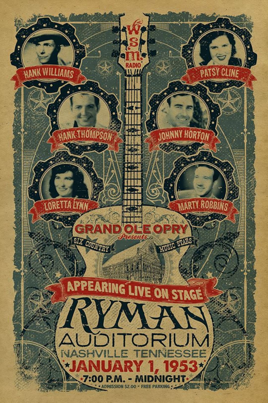 Ryman Auditorium Poster. Grand Ole Opry. 1953. Etsy