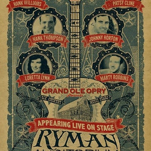 Affiche de l&#39;auditorium Ryman. Grand Ole Opry. 1953.