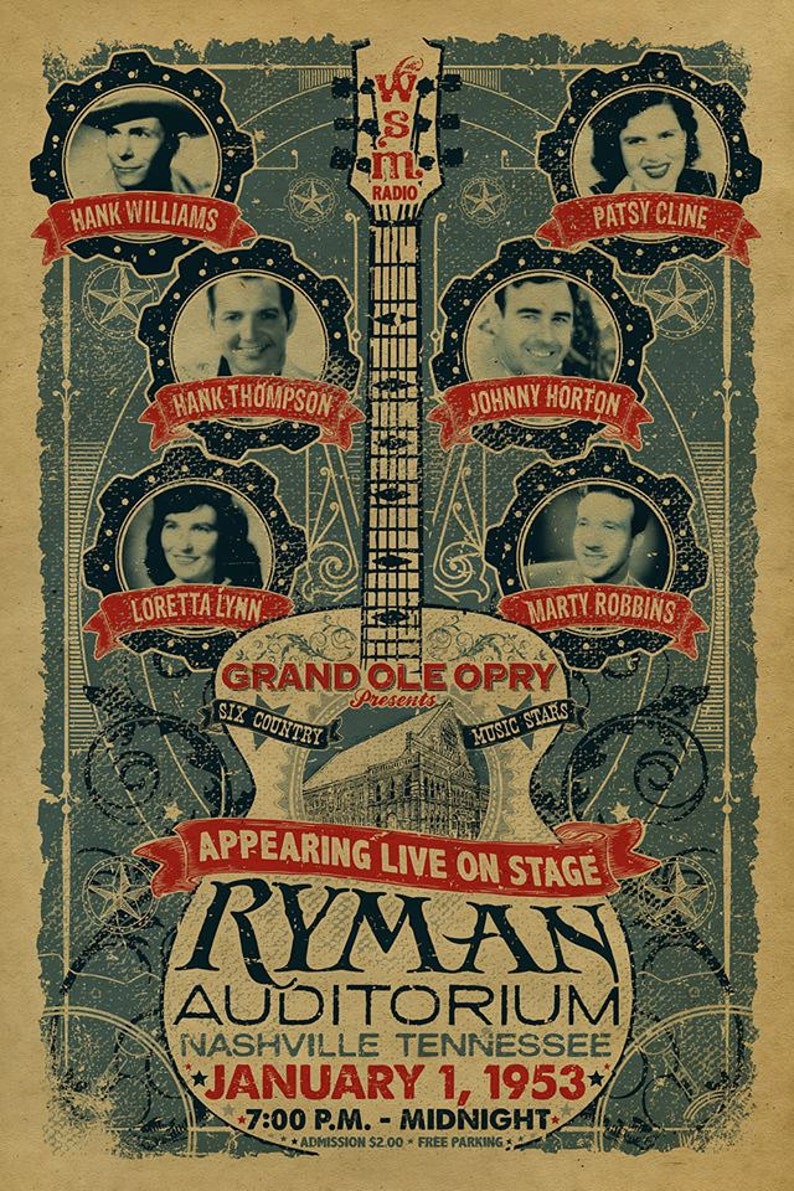 Ryman Auditorium poster. Grand Ole Opry. 1953. image 1