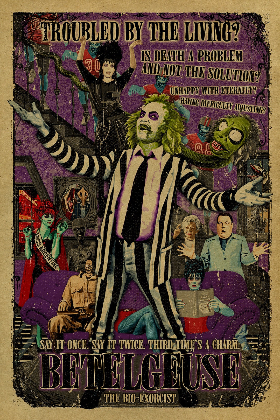 BETELGEUSE BETELGEUSE BEETLEJUICE Movie Poster. 12x18. Kraft Paper
