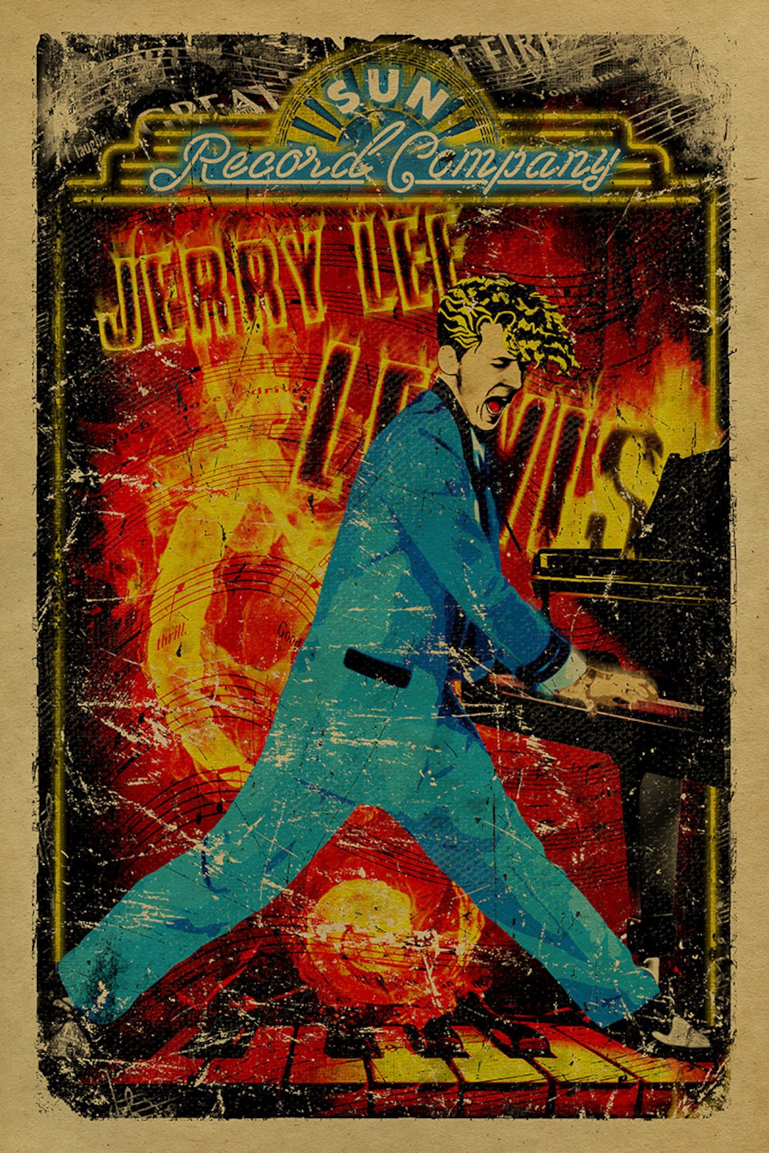 Jerry Lee Lewis Poster. 12x18. Killer. Rock. Roll. Sun - Etsy