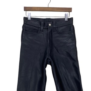 Leather Connection Pants Size 29 W29xL29 Heavy Leather Pants Motorcycle Black Pants