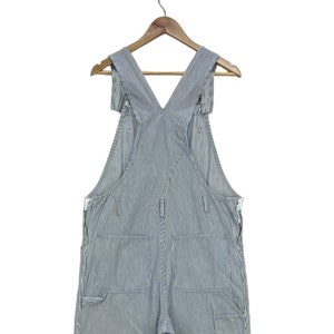 Dog House Overalls Size W39xL32.5 Dog House Hickory Stripes Carpenter Denim Bib Overalls Vintage Hip Hop Workwear Overalls