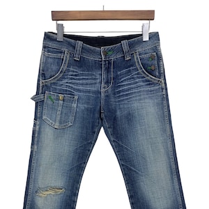 Bartack Jeans Size M W31xL28 Bartack Denim Jeans Japanese Distressed Jeans
