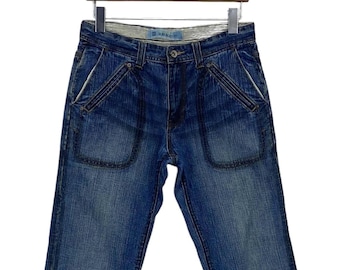 MarithéFrançoisGirbaud XStitchDenimPants Marithe Francois Girbaud Jeans Cargo Y2K Grunge Stretchy