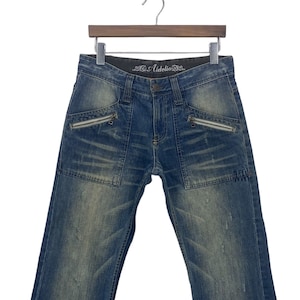Adelio-jeans maat 31, 31 x l 33, Adelio-denimjeans Baker Pocket Work Japan Hickory-jeans 3D-tuinbroek met zak