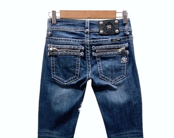Miss Me Jeans Maat 24 W26xL30 Miss Me Skinny Denim Jeans Miss Me Skinny Jeans Verfraaide Broek New Age Cowboys