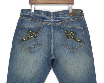 Rocawear Baggy Hip Hop Skateboards Embellished Stud Logo Loose Jeans Size 40