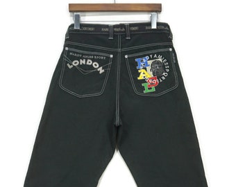 Vintage Hardy Amies Jeans, Embroidered Tapered Ankle Pants, Made