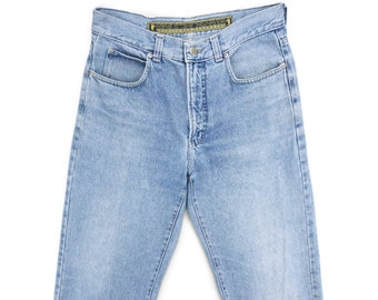 Trussardi vintage klassieke jeansbroek met geborduurd logo gemaakt in Italië maat 34