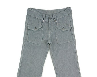 Hahnentritt Jeans Größe 64 W33xL33.5 Unbranded Hahnentritt Jeans Japanische Arbeitskleidung Jeans Weites Bein Bootcut Hose