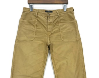 John Bull Carpenter Pants, Japanese Workwear, Hickory Dungarees W34 L29