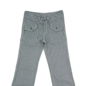 Houndstooth-jeans maat 64 W33 x L 33,5 merkloze Houndstooth-denimjeans Japanse werkkleding jeans wijde pijpen bootcut broek