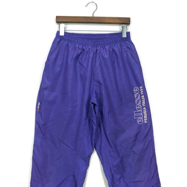 Ellesse Size L Windbreaker Track Bottom Pants Made by JASPO Japan Shiny Fabrics