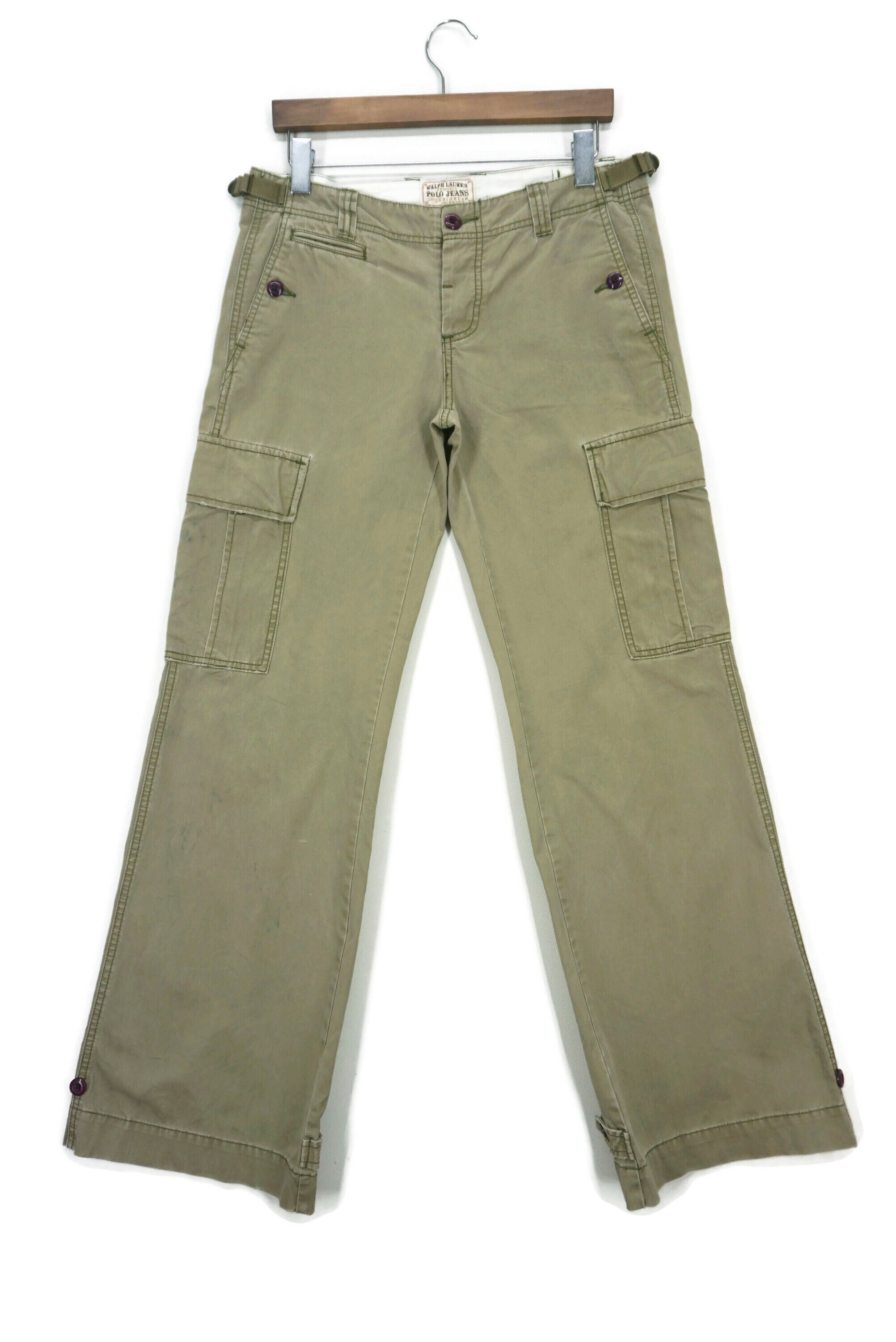 USA製 90s Polo Ralph Lauren Cotton Chino Cargo Pants カーキ