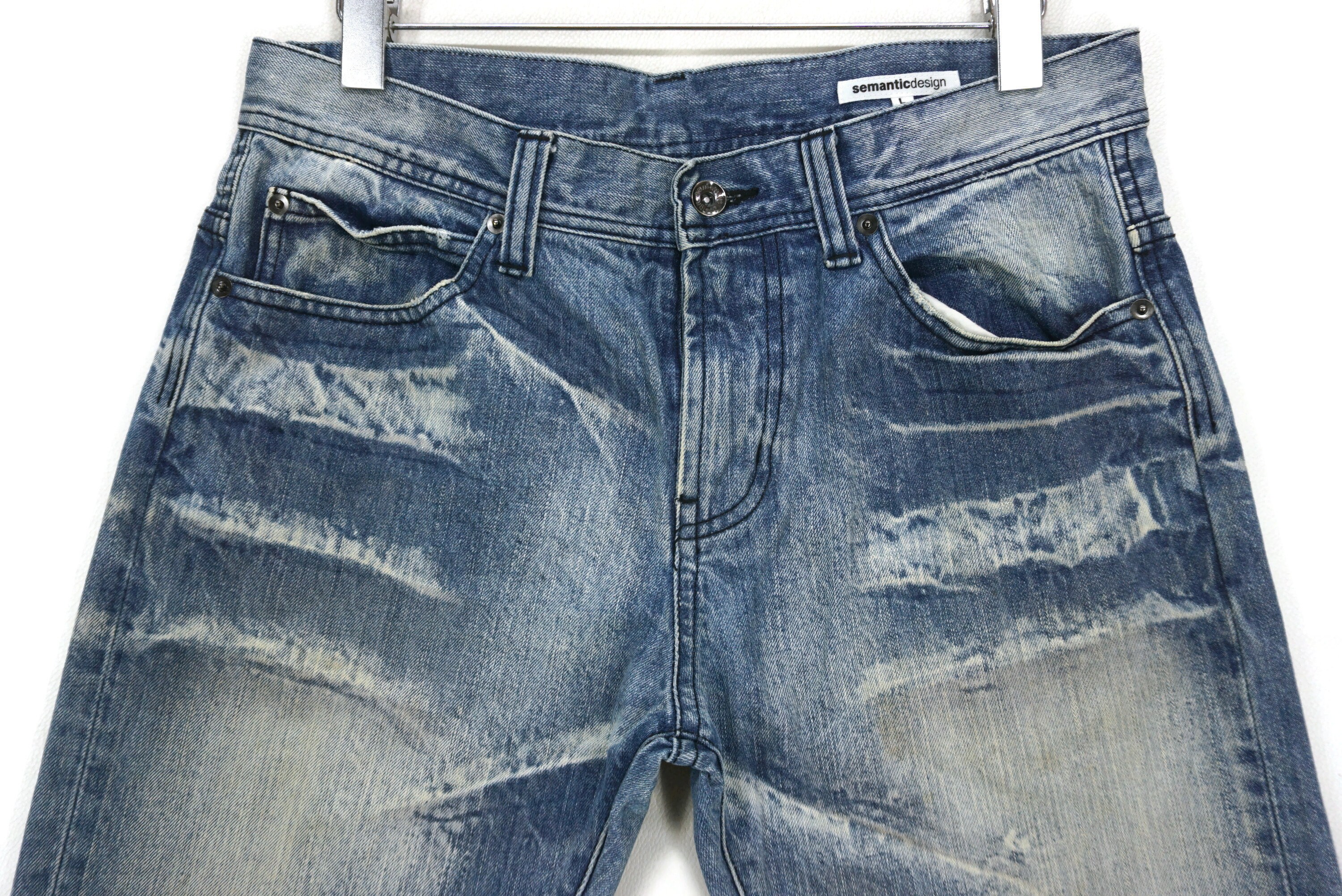 ≪超目玉★12月≫ W33xl34 L Size Jeans Design Semantic Semantic Flare Design パンツ