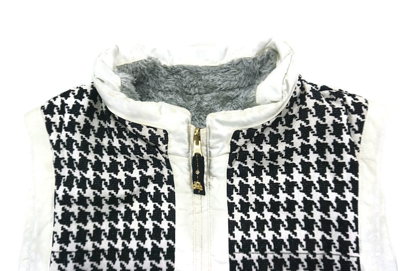 Ellesse Jacket Womens Size L Mens Size S Ellesse Reversible Jacket Ellesse Bear Houndstooth Vest Jacket
