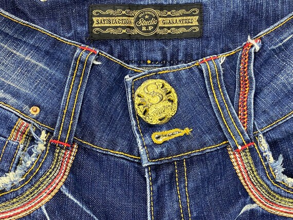 Studio RP Jeans Size 26 W26xl28.5 Embroidered Skull Denim
