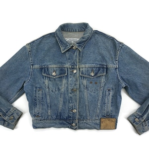 Ferre Jeans Jacket Womens Size M/L 90s Ferre Denim Jacket Vintage Ferre Trucker Jeans Jacket